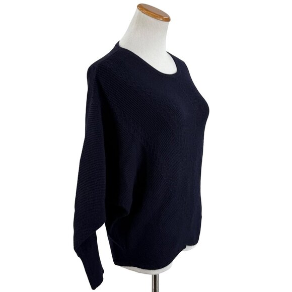 T Tahari Navy Blue Dolman Sleeve Cozycore Casual Lightweight Classic Sweater S - Picture 7 of 15